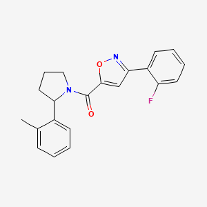 molecular formula C21H19FN2O2 B4464326 3-(2-fluorophenyl)-5-{[2-(2-methylphenyl)-1-pyrrolidinyl]carbonyl}isoxazole 
