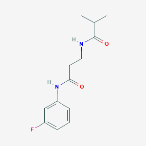 molecular formula C13H17FN2O2 B4464334 N~1~-(3-fluorophenyl)-N~3~-isobutyryl-beta-alaninamide 