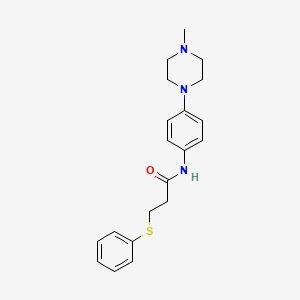 molecular formula C20H25N3OS B4464338 N-[4-(4-methyl-1-piperazinyl)phenyl]-3-(phenylthio)propanamide 