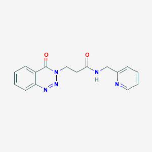 molecular formula C16H15N5O2 B4464339 3-(4-oxo-1,2,3-benzotriazin-3(4H)-yl)-N-(2-pyridinylmethyl)propanamide 