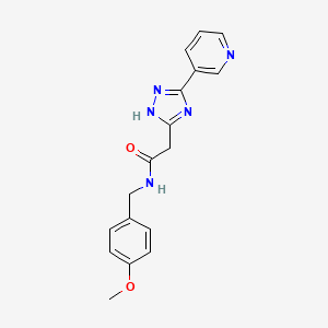 molecular formula C17H17N5O2 B4464347 N-(4-methoxybenzyl)-2-[5-(3-pyridinyl)-1H-1,2,4-triazol-3-yl]acetamide 
