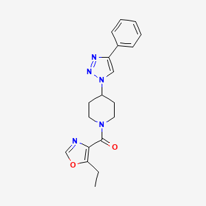 molecular formula C19H21N5O2 B4464359 1-[(5-ethyl-1,3-oxazol-4-yl)carbonyl]-4-(4-phenyl-1H-1,2,3-triazol-1-yl)piperidine 