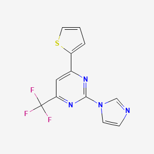 molecular formula C12H7F3N4S B4464382 2-(1H-imidazol-1-yl)-4-(2-thienyl)-6-(trifluoromethyl)pyrimidine 