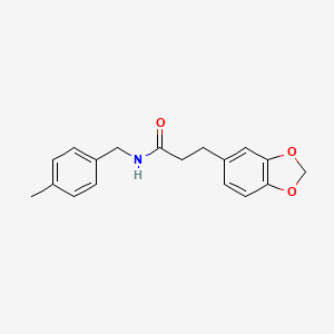 molecular formula C18H19NO3 B4464384 3-(1,3-benzodioxol-5-yl)-N-(4-methylbenzyl)propanamide 