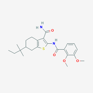 molecular formula C23H30N2O4S B446439 2-[(2,3-Dimethoxybenzoyl)amino]-6-tert-pentyl-4,5,6,7-tetrahydro-1-benzothiophene-3-carboxamide 
