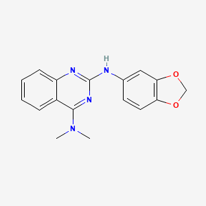 molecular formula C17H16N4O2 B4464395 N~2~-1,3-benzodioxol-5-yl-N~4~,N~4~-dimethyl-2,4-quinazolinediamine 