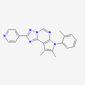 molecular formula C21H18N6 B4464409 8,9-dimethyl-7-(2-methylphenyl)-2-(4-pyridinyl)-7H-pyrrolo[3,2-e][1,2,4]triazolo[1,5-c]pyrimidine 