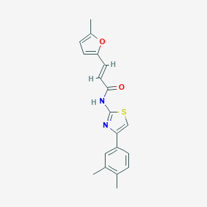 molecular formula C19H18N2O2S B446441 N-[4-(3,4-dimethylphenyl)-1,3-thiazol-2-yl]-3-(5-methyl-2-furyl)acrylamide 
