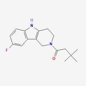 molecular formula C17H21FN2O B4464411 2-(3,3-dimethylbutanoyl)-8-fluoro-2,3,4,5-tetrahydro-1H-pyrido[4,3-b]indole 