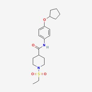 molecular formula C19H28N2O4S B4464427 N-[4-(cyclopentyloxy)phenyl]-1-(ethylsulfonyl)-4-piperidinecarboxamide 