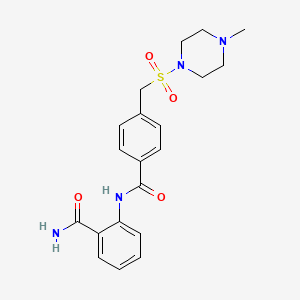 molecular formula C20H24N4O4S B4464435 2-[(4-{[(4-methyl-1-piperazinyl)sulfonyl]methyl}benzoyl)amino]benzamide 