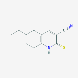 molecular formula C12H14N2S B4464447 6-ethyl-2-thioxo-1,2,5,6,7,8-hexahydro-3-quinolinecarbonitrile 