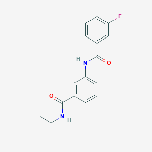molecular formula C17H17FN2O2 B4464459 3-fluoro-N-{3-[(isopropylamino)carbonyl]phenyl}benzamide 