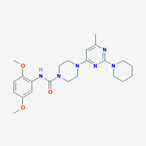 molecular formula C23H32N6O3 B4464483 N-(2,5-dimethoxyphenyl)-4-[6-methyl-2-(1-piperidinyl)-4-pyrimidinyl]-1-piperazinecarboxamide 