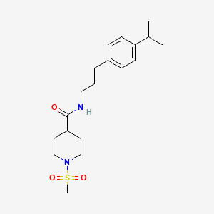 molecular formula C19H30N2O3S B4464490 N-[3-(4-isopropylphenyl)propyl]-1-(methylsulfonyl)-4-piperidinecarboxamide 