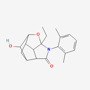 molecular formula C19H23NO3 B4464506 5-(2,6-dimethylphenyl)-6-ethyl-9-hydroxy-7-oxa-5-azatetracyclo[6.3.0.0~2,6~.0~3,10~]undecan-4-one 