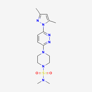 molecular formula C15H23N7O2S B4464513 4-[6-(3,5-dimethyl-1H-pyrazol-1-yl)-3-pyridazinyl]-N,N-dimethyl-1-piperazinesulfonamide 