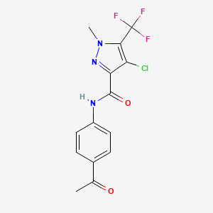 molecular formula C14H11ClF3N3O2 B4464556 N-(4-acetylphenyl)-4-chloro-1-methyl-5-(trifluoromethyl)-1H-pyrazole-3-carboxamide 