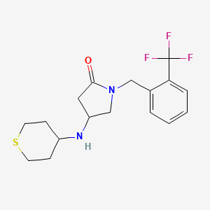 molecular formula C17H21F3N2OS B4464562 4-(tetrahydro-2H-thiopyran-4-ylamino)-1-[2-(trifluoromethyl)benzyl]-2-pyrrolidinone 