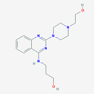 molecular formula C17H25N5O2 B4464574 3-({2-[4-(2-hydroxyethyl)-1-piperazinyl]-4-quinazolinyl}amino)-1-propanol 