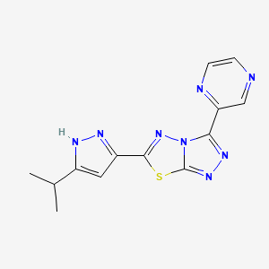 molecular formula C13H12N8S B4464583 6-(3-isopropyl-1H-pyrazol-5-yl)-3-(2-pyrazinyl)[1,2,4]triazolo[3,4-b][1,3,4]thiadiazole 