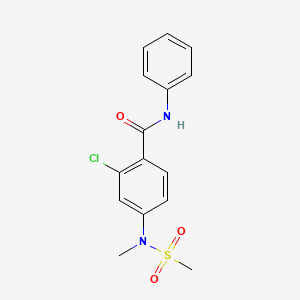 molecular formula C15H15ClN2O3S B4464590 2-chloro-4-[methyl(methylsulfonyl)amino]-N-phenylbenzamide 