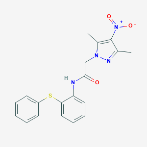 2-(3,5-dimethyl-4-nitro-1H-pyrazol-1-yl)-N-[2-(phenylsulfanyl)phenyl]acetamide