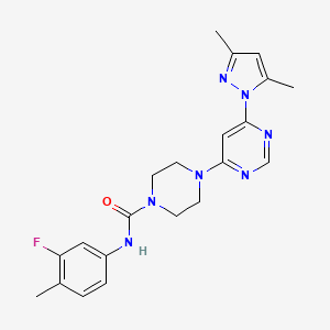 4-[6-(3,5-dimethyl-1H-pyrazol-1-yl)-4-pyrimidinyl]-N-(3-fluoro-4-methylphenyl)-1-piperazinecarboxamide