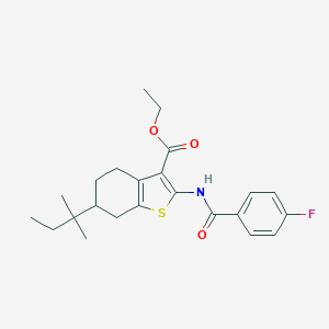 Ethyl 2-[(4-fluorobenzoyl)amino]-6-tert-pentyl-4,5,6,7-tetrahydro-1-benzothiophene-3-carboxylate