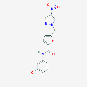 5-({4-nitro-1H-pyrazol-1-yl}methyl)-N-(3-methoxyphenyl)-2-furamide