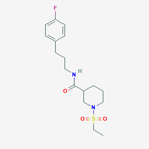 molecular formula C17H25FN2O3S B4464626 1-(ethylsulfonyl)-N-[3-(4-fluorophenyl)propyl]-3-piperidinecarboxamide 