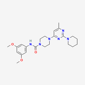 molecular formula C23H32N6O3 B4464648 N-(3,5-dimethoxyphenyl)-4-[6-methyl-2-(1-piperidinyl)-4-pyrimidinyl]-1-piperazinecarboxamide 