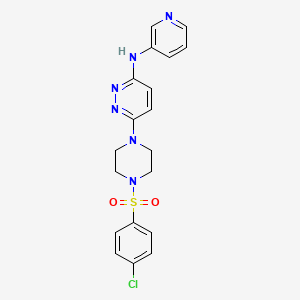 molecular formula C19H19ClN6O2S B4464654 6-{4-[(4-chlorophenyl)sulfonyl]-1-piperazinyl}-N-3-pyridinyl-3-pyridazinamine 