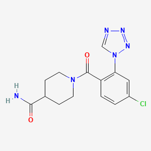 molecular formula C14H15ClN6O2 B4464661 1-[4-chloro-2-(1H-tetrazol-1-yl)benzoyl]-4-piperidinecarboxamide 