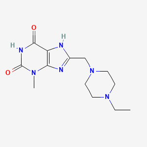 molecular formula C13H20N6O2 B4464663 8-[(4-ethyl-1-piperazinyl)methyl]-3-methyl-3,7-dihydro-1H-purine-2,6-dione 