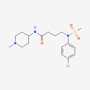 4-[(4-chlorophenyl)(methylsulfonyl)amino]-N-(1-methyl-4-piperidinyl)butanamide