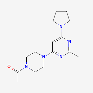 molecular formula C15H23N5O B4464674 4-(4-acetyl-1-piperazinyl)-2-methyl-6-(1-pyrrolidinyl)pyrimidine 