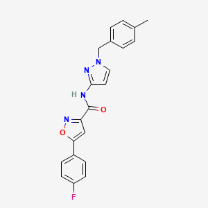 molecular formula C21H17FN4O2 B4464700 5-(4-fluorophenyl)-N-[1-(4-methylbenzyl)-1H-pyrazol-3-yl]-3-isoxazolecarboxamide 