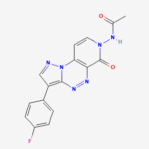 molecular formula C16H11FN6O2 B4464702 N-[3-(4-fluorophenyl)-6-oxopyrazolo[5,1-c]pyrido[4,3-e][1,2,4]triazin-7(6H)-yl]acetamide 
