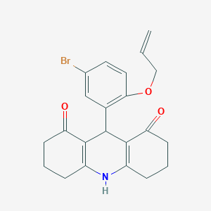 molecular formula C22H22BrNO3 B446471 9-[2-(allyloxy)-5-bromophenyl]-3,4,6,7,9,10-hexahydroacridine-1,8(2H,5H)-dione 