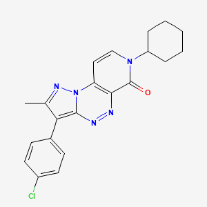 molecular formula C21H20ClN5O B4464710 3-(4-chlorophenyl)-7-cyclohexyl-2-methylpyrazolo[5,1-c]pyrido[4,3-e][1,2,4]triazin-6(7H)-one 