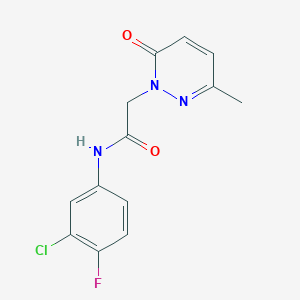 molecular formula C13H11ClFN3O2 B4464715 N-(3-chloro-4-fluorophenyl)-2-(3-methyl-6-oxo-1(6H)-pyridazinyl)acetamide 