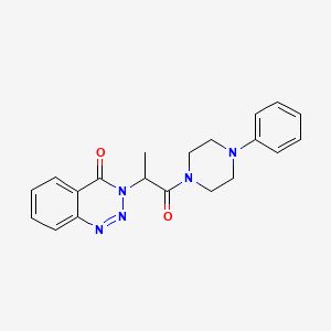 molecular formula C20H21N5O2 B4464718 3-[1-methyl-2-oxo-2-(4-phenyl-1-piperazinyl)ethyl]-1,2,3-benzotriazin-4(3H)-one 