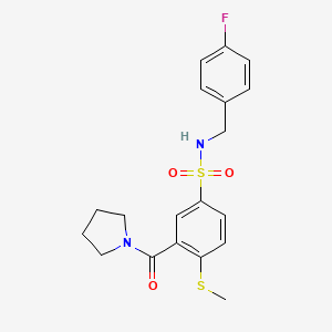 N-(4-fluorobenzyl)-4-(methylthio)-3-(1-pyrrolidinylcarbonyl)benzenesulfonamide