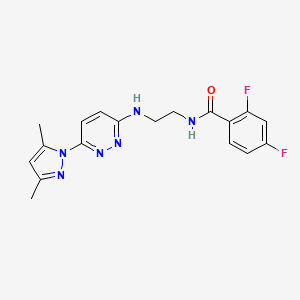 molecular formula C18H18F2N6O B4464740 N-(2-{[6-(3,5-dimethyl-1H-pyrazol-1-yl)-3-pyridazinyl]amino}ethyl)-2,4-difluorobenzamide 