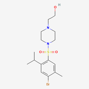 molecular formula C16H25BrN2O3S B4464760 2-{4-[(4-bromo-2-isopropyl-5-methylphenyl)sulfonyl]-1-piperazinyl}ethanol 