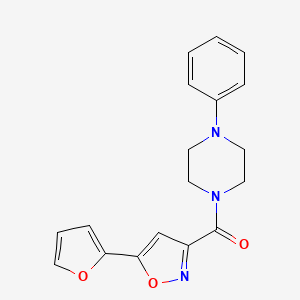 molecular formula C18H17N3O3 B4464764 1-{[5-(2-furyl)-3-isoxazolyl]carbonyl}-4-phenylpiperazine 