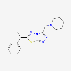 molecular formula C18H23N5S B4464776 6-(1-phenylpropyl)-3-(1-piperidinylmethyl)[1,2,4]triazolo[3,4-b][1,3,4]thiadiazole 