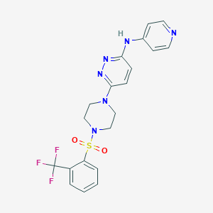 molecular formula C20H19F3N6O2S B4464794 N-4-pyridinyl-6-(4-{[2-(trifluoromethyl)phenyl]sulfonyl}-1-piperazinyl)-3-pyridazinamine 