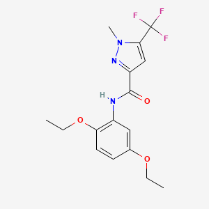 molecular formula C16H18F3N3O3 B4464815 N-(2,5-diethoxyphenyl)-1-methyl-5-(trifluoromethyl)-1H-pyrazole-3-carboxamide 